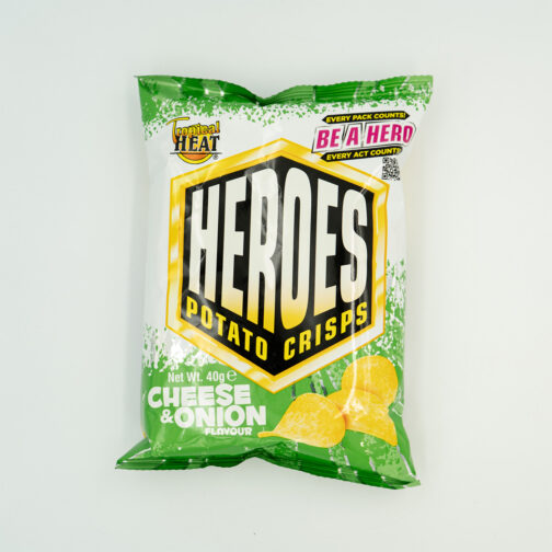 Tropical Heat Heroes Potato Crisps  Cheese & Onion 40g